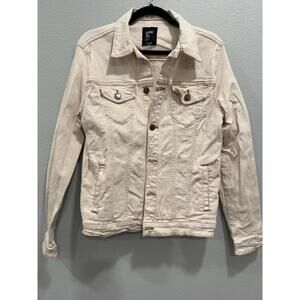 Men's Cuidado con el Perro Denim Jacket in Ivory, Rare Find!